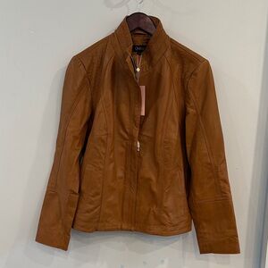 Quince Women's Stand Collar Leather Jacket